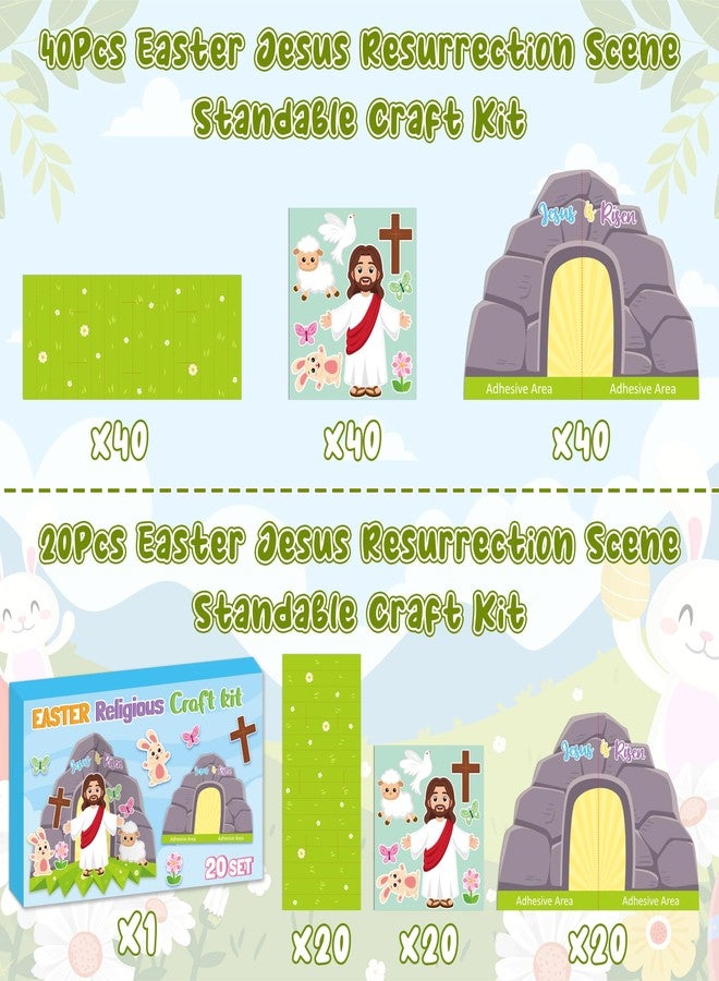 FoszaSzept Easter Jesus Resurrection Scene Standable Craft Kit,Make Your Own He is Risen Diorama Craft, Christian Empty Tomb of Jesus Faith Religious Resurrection Bible for Classroom School Kid(20Set) - Image 2
